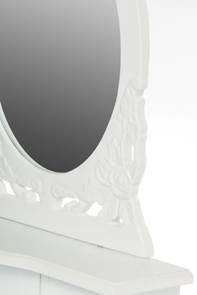 Frisierkommode Schminktisch Weiß Antik Holz Neu Tischspiegel Frisierspiegel NEU – Bild 7