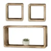 Wandregal 3er Set Cube Regal Holz Natur 16cm 21cm Würfelregal