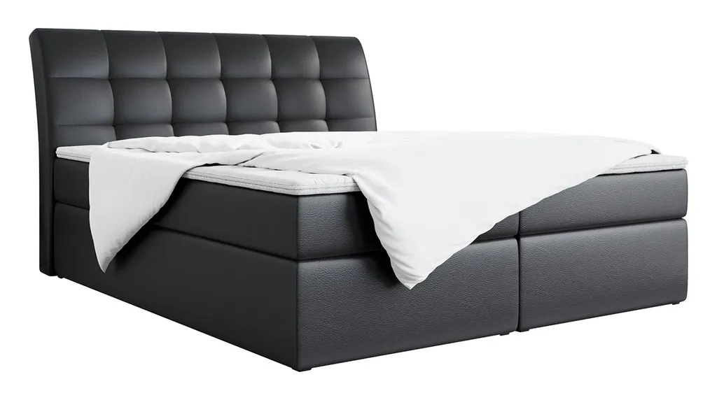 MKS MEBLE Boxspringbett Doppelbett - Polsterbett Mit Multipocket-Matratze Und Topper - Kunstlederbett Mit Bettkasten - Stauraumbett - DIEGOS – Bild 4