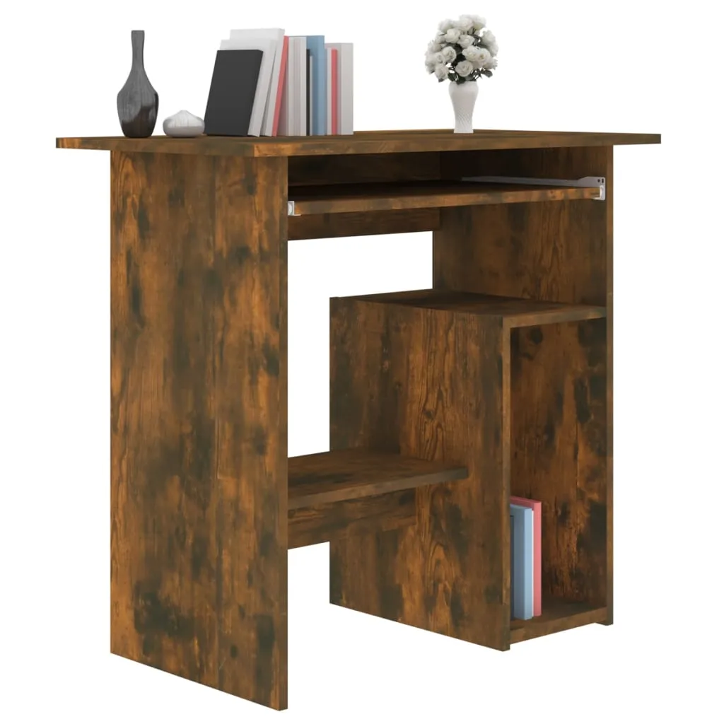VidaXL Schreibtisch Räuchereiche 80x45x74 Cm Holzwerkstoff – Bild 3