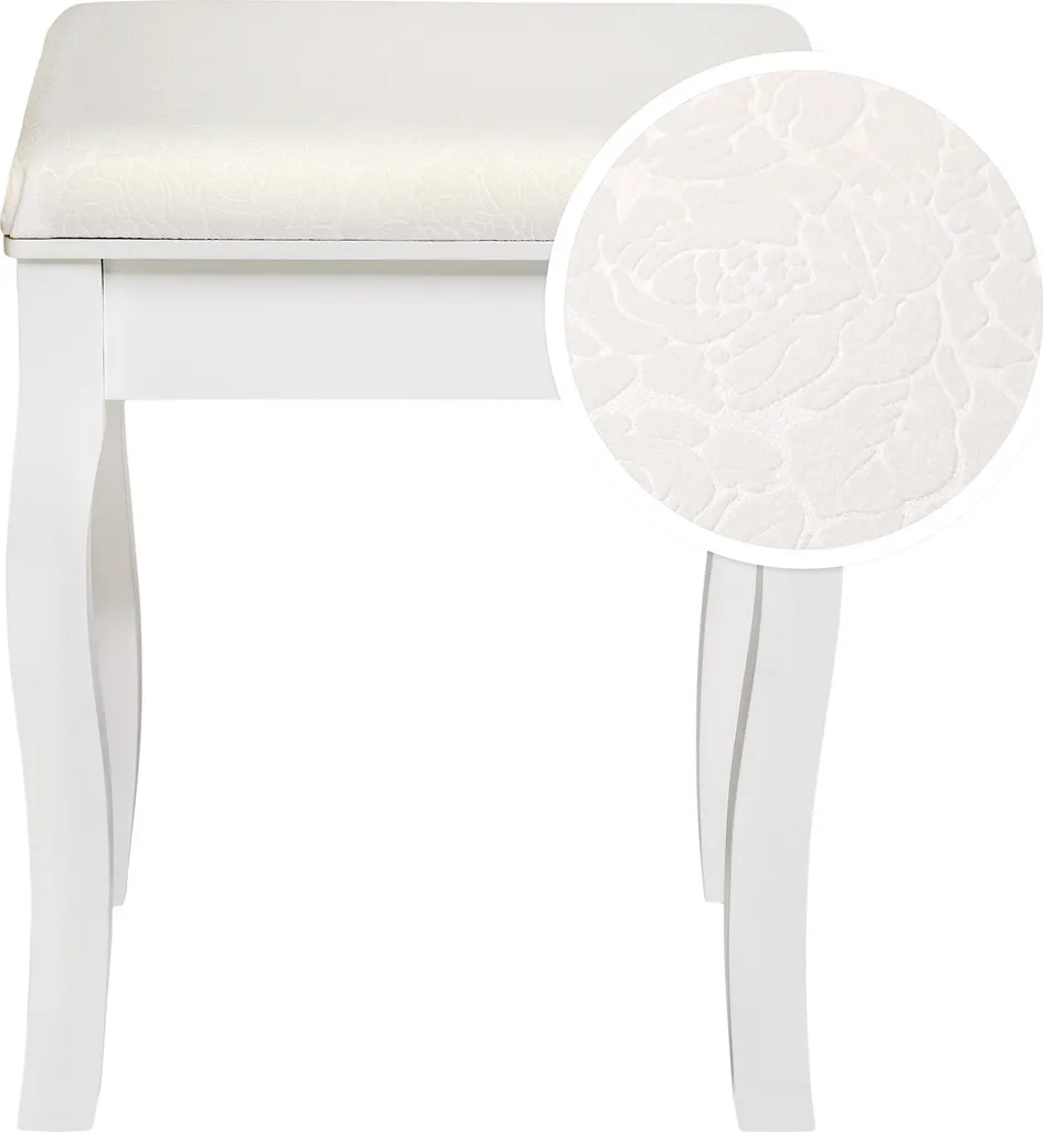 Tectake Schminktisch-Hocker Rosenmuster - Weiß – Bild 3