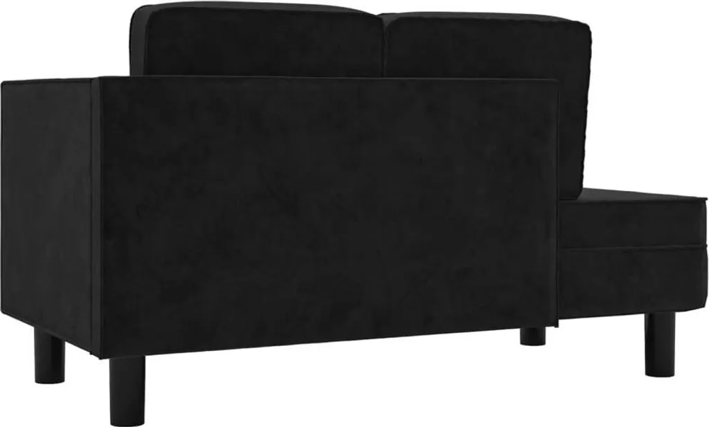 VidaXL Chaiselongue Mit Kissen Und Nackenrolle Schwarz Samt – Bild 5