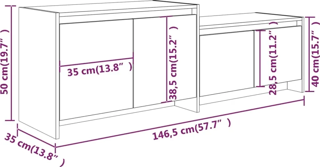 TV-Board "Ziemendorf" In Weiß. Abmessungen (LxBxH) 146,5x35x50 Cm – Bild 9