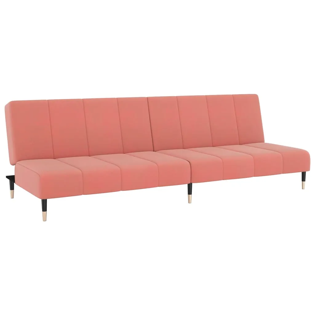 VidaXL Schlafsofa 2-Sitzer Rosa Samt – Bild 2