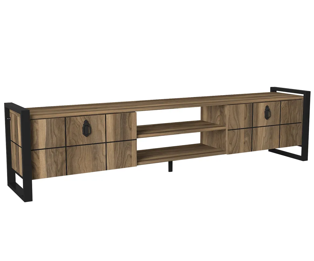 TV Lowboard Lost Mit Metallfüßen Walnuss | B 184,5 Cm X H 45 Cm X T 34 Cm – Bild 5