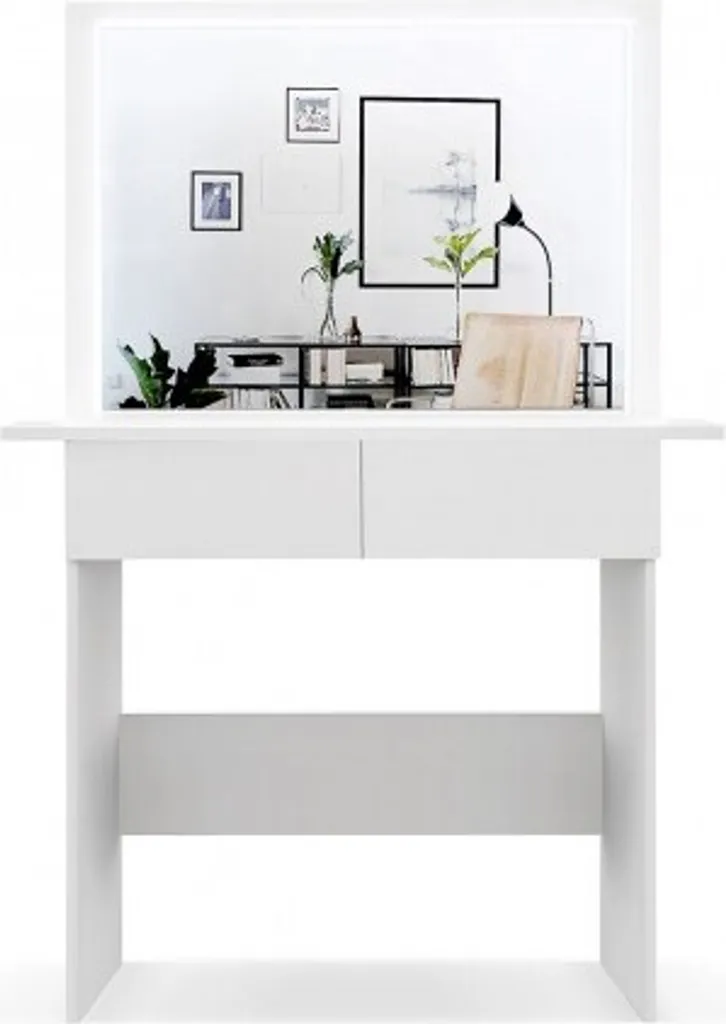 Schminktisch Frisiertisch Melanie Kosmetiktisch Mit LED Beleuchtung (Weiß)