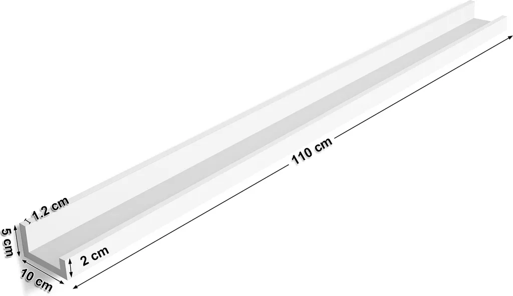 SONGMICS Wandregal Schweberegale,110 X 10 Cm, Modernes Regal Weiß Schweberegale Für Fotorahmen Und Bücher LWS46WT – Bild 5