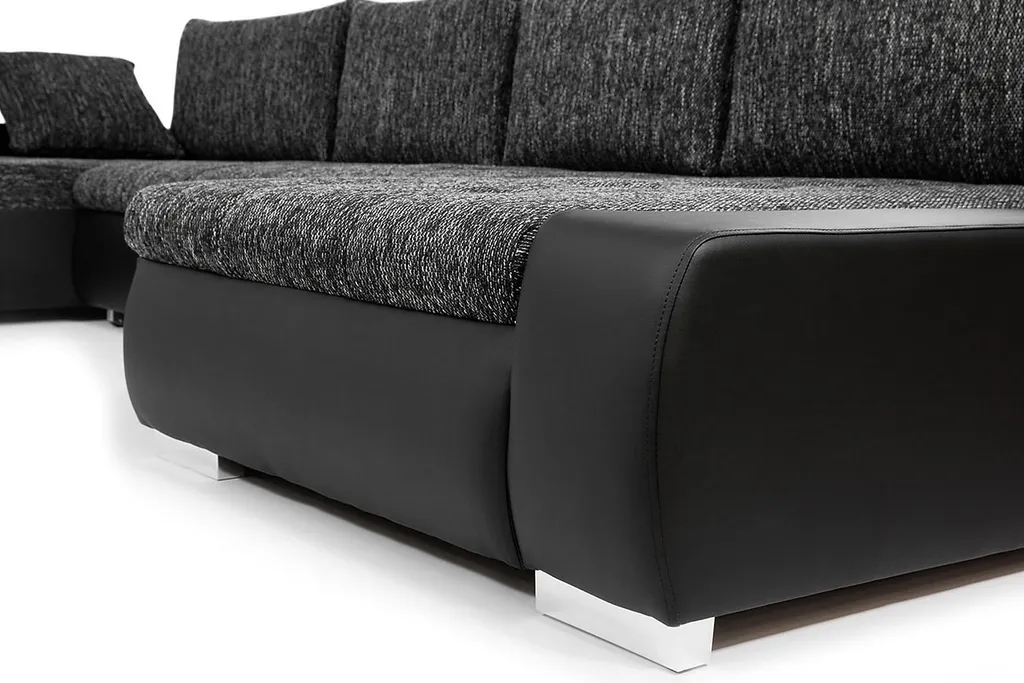 Mirjan24 Ecksofa Caro, U-Form Couch Mit Bettkasten Und Schlaffunktion, Polsterecke, Couchgarnitur Für Wohnzimmer (Soft 011 + Lawa 06) – Bild 6