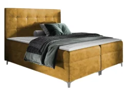 Mirjan24 Boxspringbett Snake, Doppelbett Mit Zwei Bettkästen Für Die Bettwäsche, Ehebett Mit Topper Und Kopfteil (Fresh 37, Größe: 160x200 Cm)