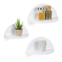 Relaxdays Wandregal 3er Set Weiß