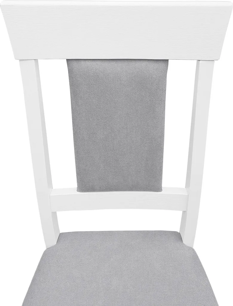 Gepolsterter Massivholz-Stuhl Küchenstuhl Esszimmerstuhl Weiß-grau V-90.71-25W-P21Doppelpack – Bild 10