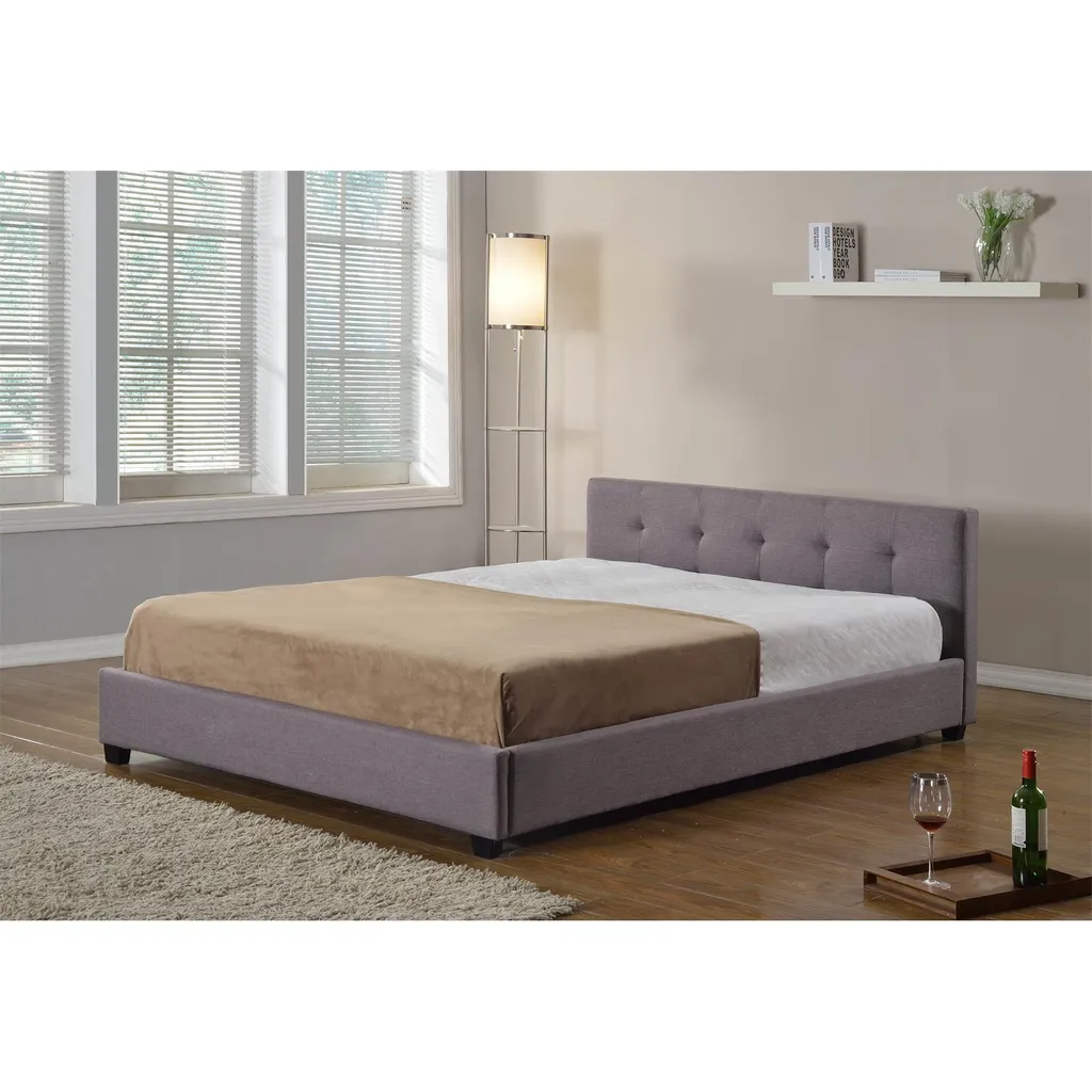 Polsterbett Doppelbett CLAIRE 140 X 200 Cm Anthrazit Grau, Inklusive Lattenrost, Mit Stoffbezug – Bild 3