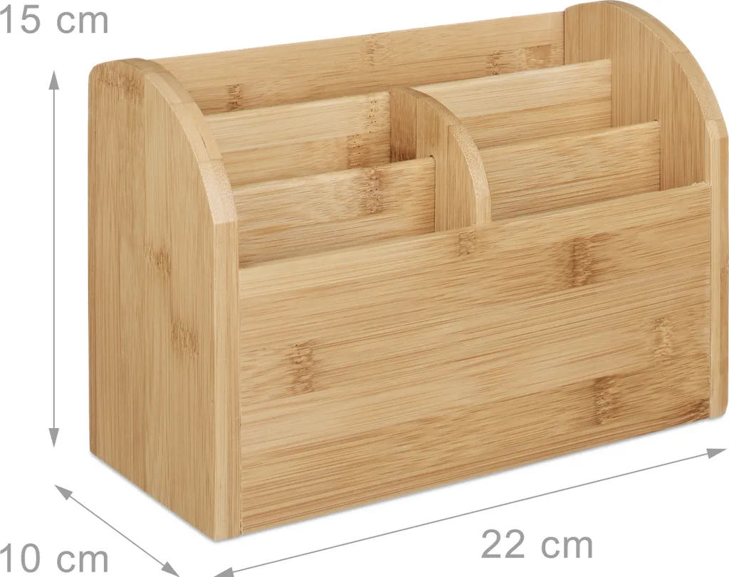 Relaxdays Schreibtisch-Organizer Bambus – Bild 4