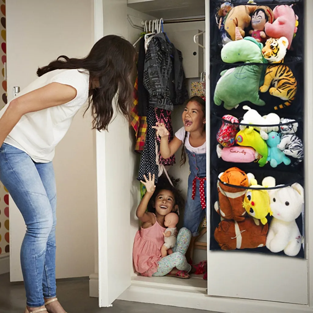 Multifunktionale Hängen Aufbewahrungstasche Veranstalter Wandschrank Mit 4 Haken Für Spielzeug Organizer Kinderzimmer Badezimmer Tür Küche – Bild 8