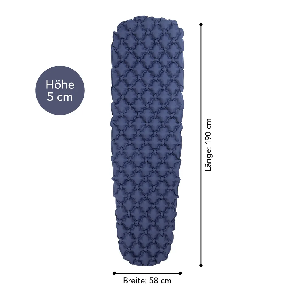 EASYmaxx Luftmatratze Aufblasbar - 190 X 58 X 5,5 Cm - Blau – Bild 5