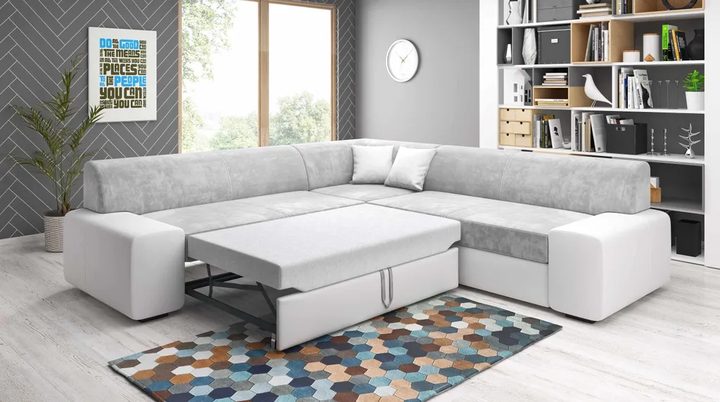 Furnix Couch L-Form Mit Schlaffunktion Und Stauraum Kunstleder NOSMISS MAXI MA120-MH97 – Bild 2