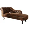 Design Chesterfield Recamiere Im Antik Look Couch Sofa Sessel Polsterliege Braun