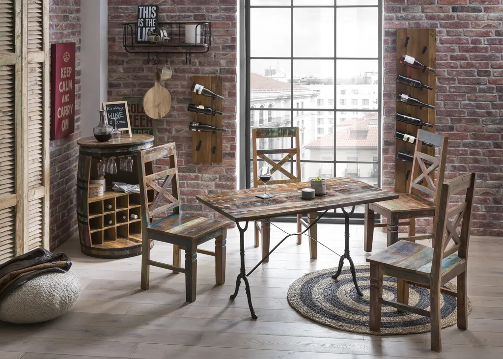 SIT Möbel Esszimmerstuhl 2er-Set | Altholz Lackiert | Bunt | B 45 X T 45 X H 100 Cm | 09112-98 | Serie RIVERBOAT – Bild 10