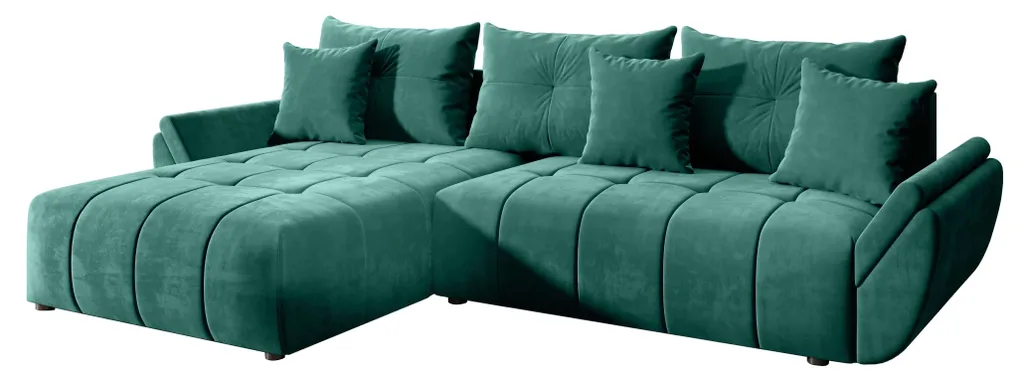 FURNIX Ecksofa CALVANI Schlaffunktion Bettkasten Kissen Couch Sofa L-Form MH 37 – Bild 3