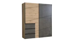Kleiderschrank Schwebetürenschrank WINN Artisan Eiche - Grau 170 Cm - Die Möbelfundgrube