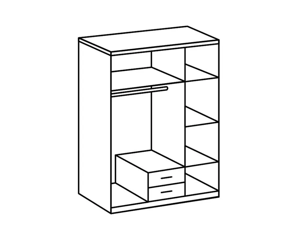 Liverpool 3-türiger Kleiderschrank Mit Spiegel Plankeneiche / Graphit – Bild 4