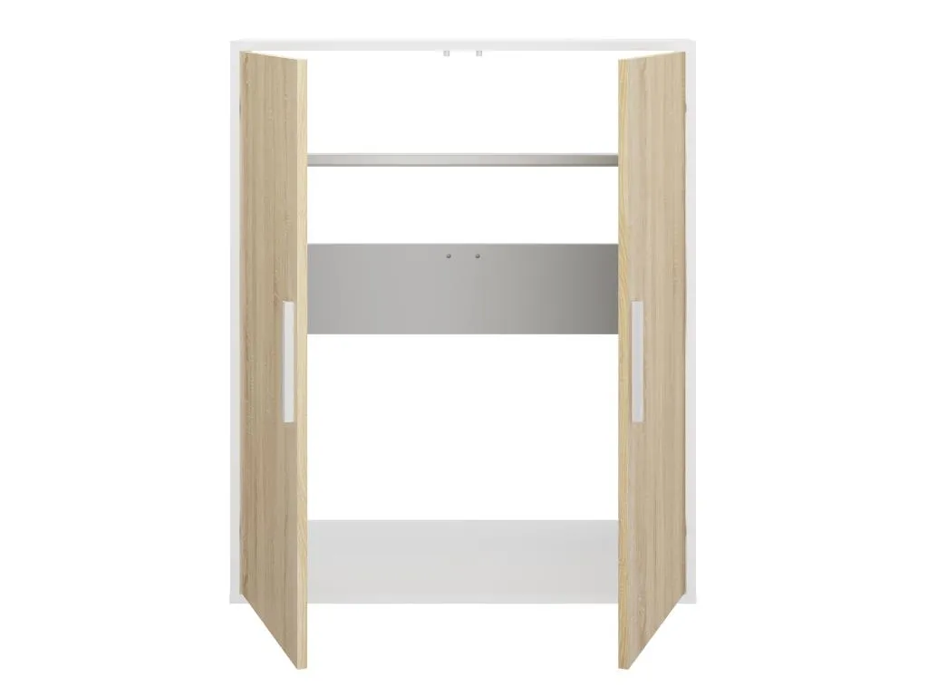 Schrank Unter Dachschräge Mit 2 Türen - Weiß & Holzfarben - ADEZIO