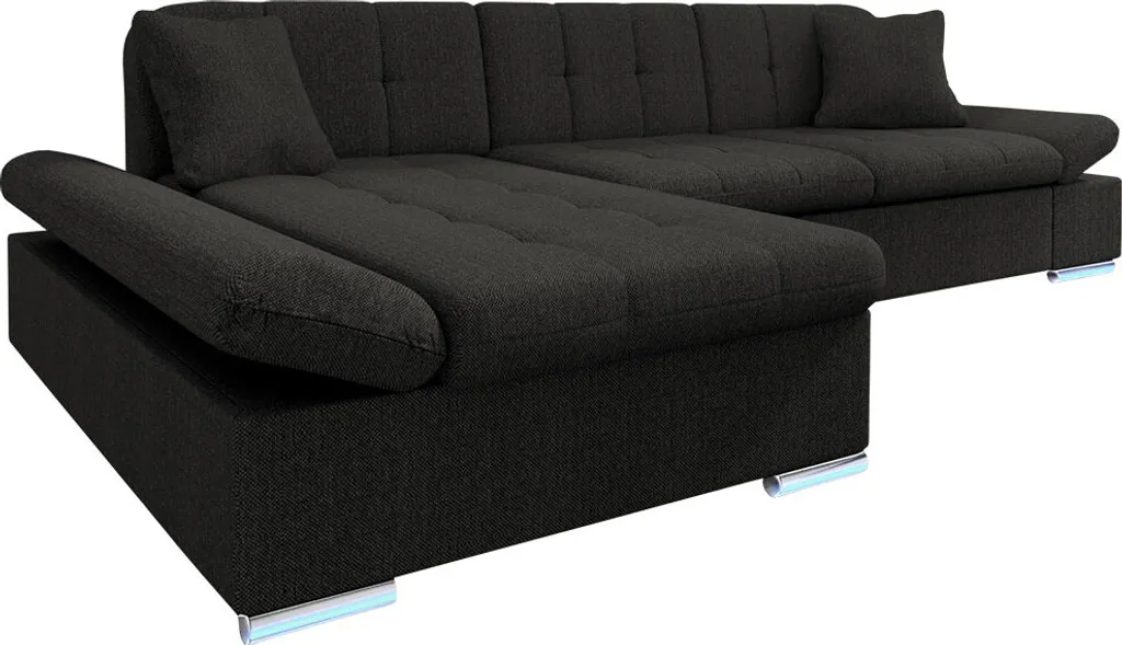Mirjan24 Ecksofa Malwi LED, L-Form Polsterecke Mit Bettkasten, Schlafsofa Mit Beleuchtung (Farbe: Ikar 09, Seite: Links) – Bild 2