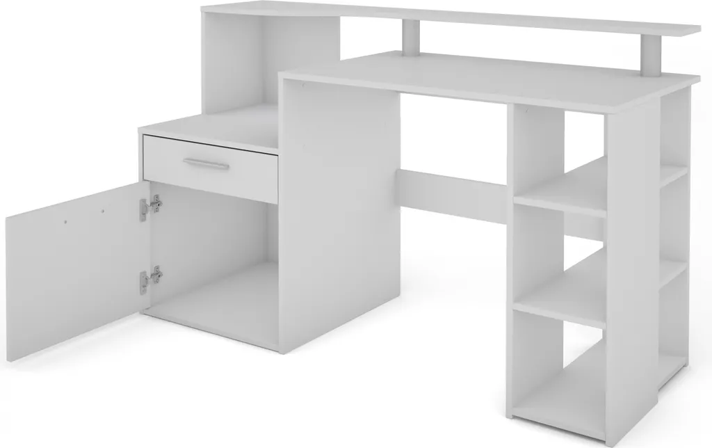 HOMEXPERTS Schreibtisch LARRY, Breite 140 Cm, In Weiß, Mit Viel Stauraum – Bild 4