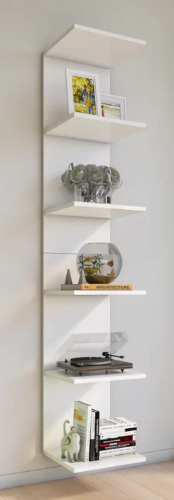 VCM Holz Wandregal Hängeregal Regal Bücherregal Wandboard Deko Board Lazas Weiß