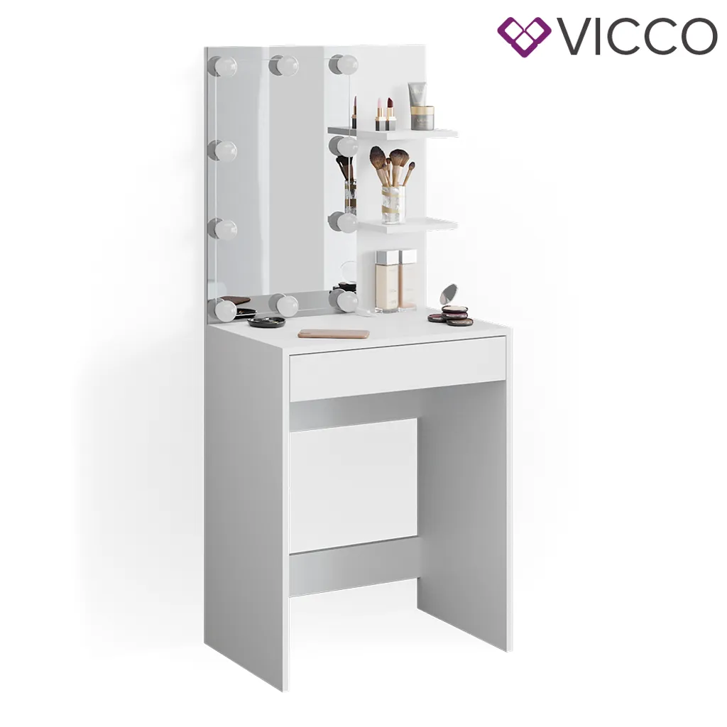Vicco Schminktisch Frisiertisch Schminkkommode Isabelle LED-Beleuchtung Kommode – Bild 7
