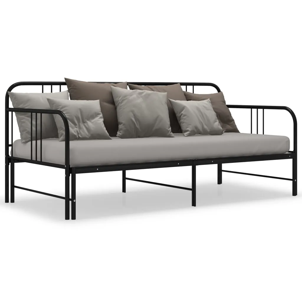 VidaXL Ausziehsofa Bettgestell Schwarz Metall 90x200 Cm – Bild 6