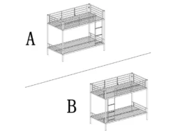 Etagenbett - 2 X 90 X 190 Cm - Schwarz - DUOTIS II