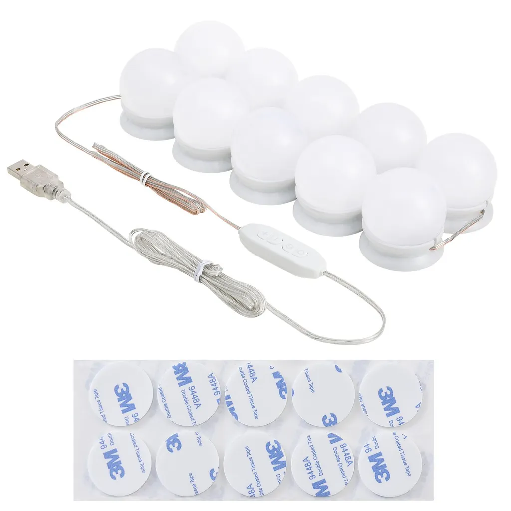 Juskys Schminktisch Bella Mit LED Beleuchtung, Spiegel, Schublade & 4 Ablagefächern - 108 X 40 X 140 Cm - Holz - Weiß - Kosmetiktisch Frisiertisch – Bild 13