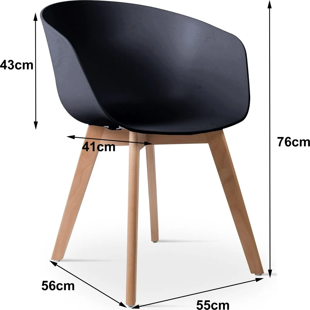 Nordlys - Esszimmerstühle (4er Set) Aus Holz Schwarz - 55 X 56 X 76 (cm) – Bild 4