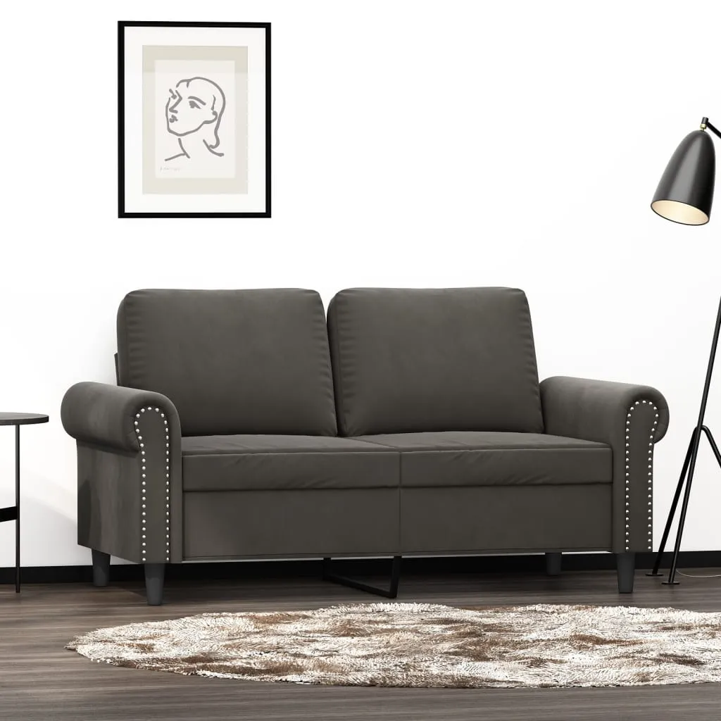 VidaXL 2-Sitzer-Sofa Dunkelgrau 120 Cm Samt – Bild 2
