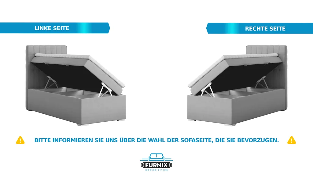 FURNIX Boxspringbett AURORIA Für Kinder 90x200 Cm Mit Bettkasten Bett Mit 7-Zonen Federkern Matratze Und Extra Topper BEIGE – Bild 2