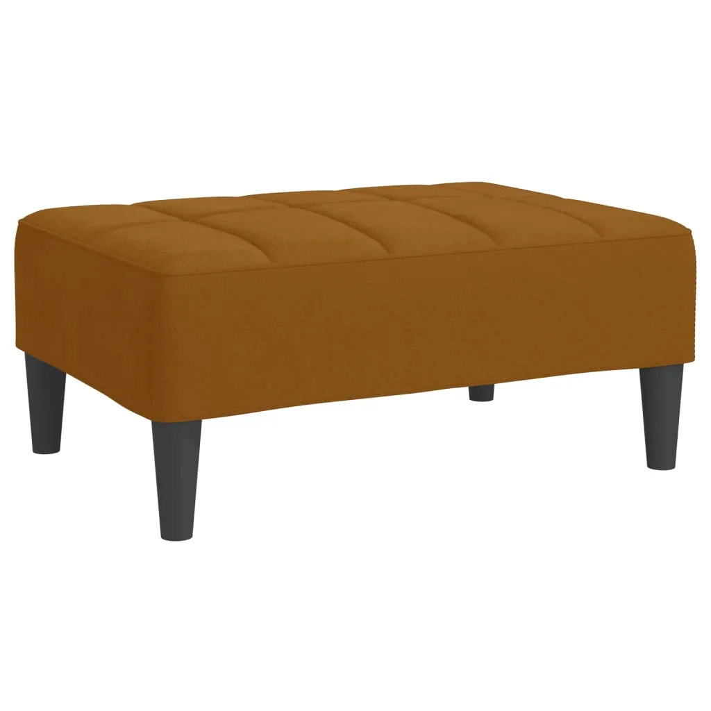 VidaXL Schlafsofa 2-Sitzer Mit 2 Kissen & Hocker Braun Samt – Bild 6
