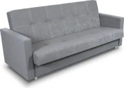Schlafsofa Dave - Sofa Mit Schlaffunktion Und Bettkasten, Bett, Bettsofa, Schlafcouch (Grau (Suedine 06))