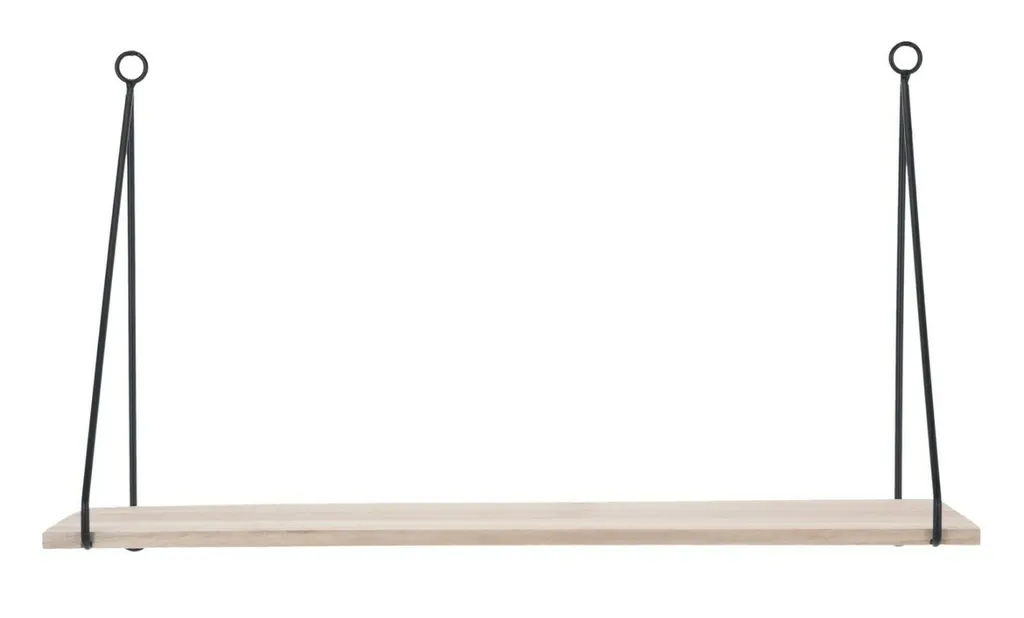 Wandregal Regal Schwarz Metall Holz Braun Schweberegal Deko Hängeregal 50x15 Cm