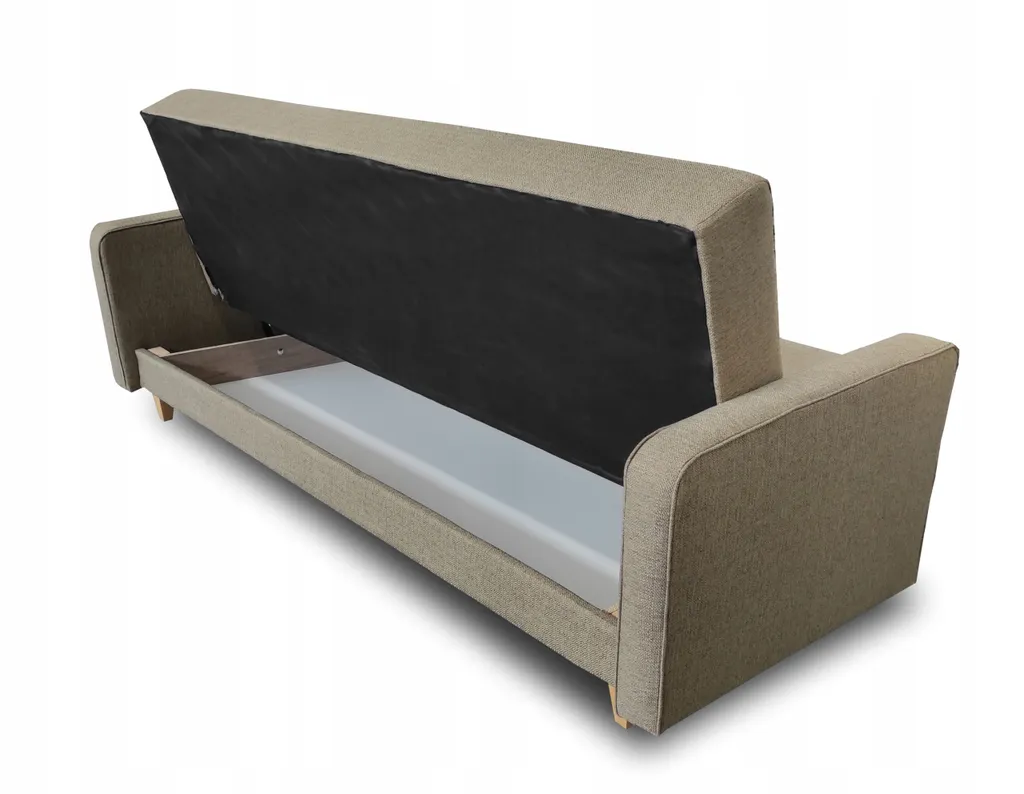 Platan Schlafsofa Adam Klappsofa, Mit Schlaffunktion, Polstersofa, Federn - Farbe: 100 Schwarz – Bild 3