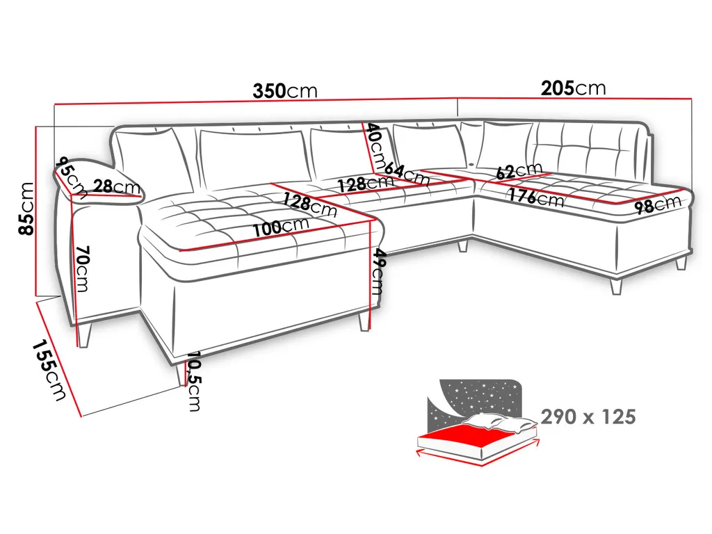 Mirjan24 Ecksofa Nikos, Eckcouch Mit Schlaffunktion, Wohnlandschaft Vom Hersteller (Zetta 294 + Zetta 291, Seite: Links) – Bild 6