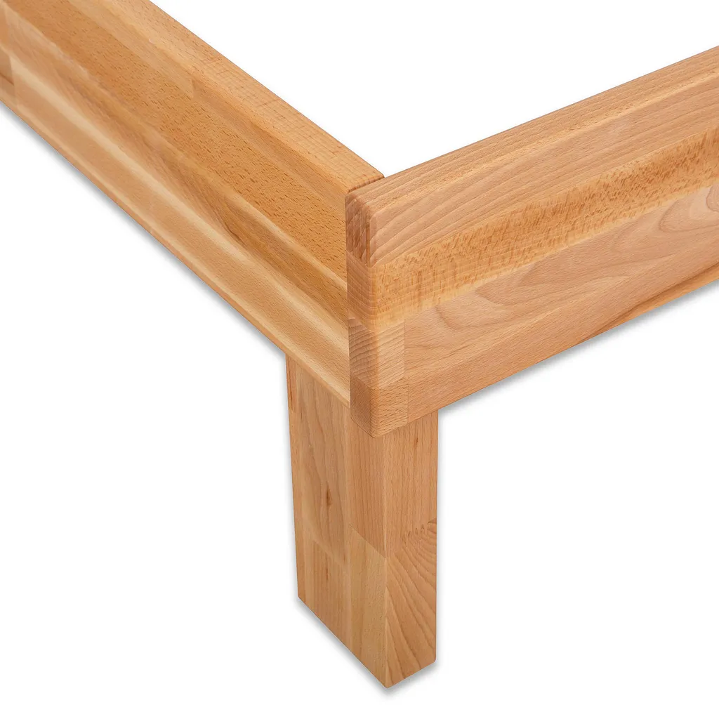 Bubema Massivholzbett Marco Aus Kernbuche Mit Kopfteil, Farbton Natur, Geölt : 120x200 – Bild 7