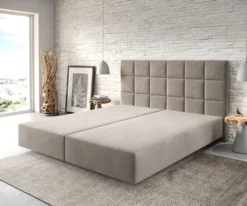 DELIFE Boxspringgestell Dream-Fine 180x200 Cm Mikrofaser Beige