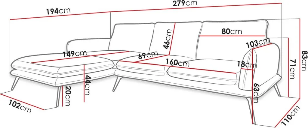 Mirjan24 Ecksofa Portimao LC, Polsterecke Sofa, Stilvoll Couchgarnitur, Loft L-Form (Farbe: Zetta 296, Seite: Links LC-2R) – Bild 4