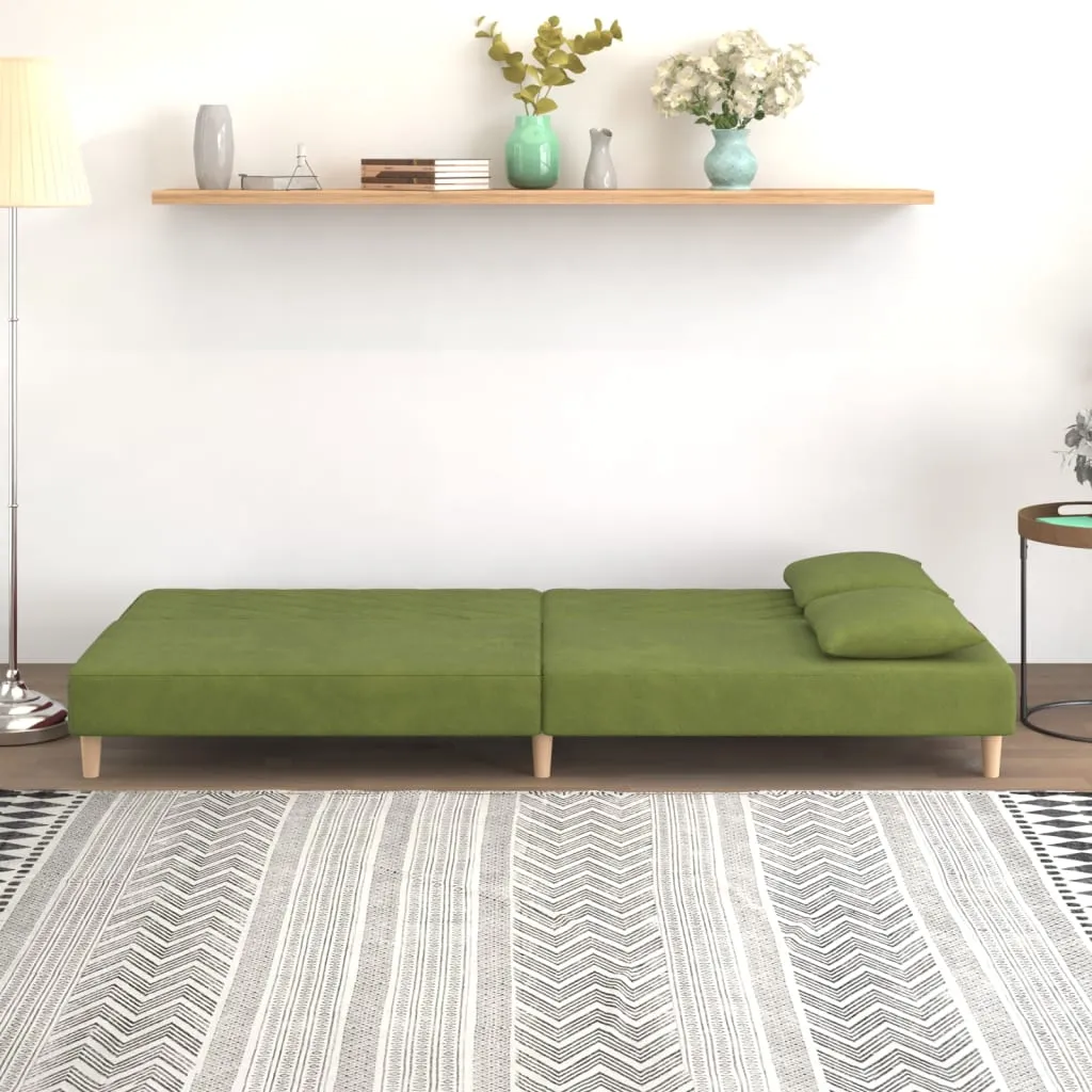 VidaXL Schlafsofa 2-Sitzer Mit 2 Kissen Hellgrš¹n Samt – Bild 3