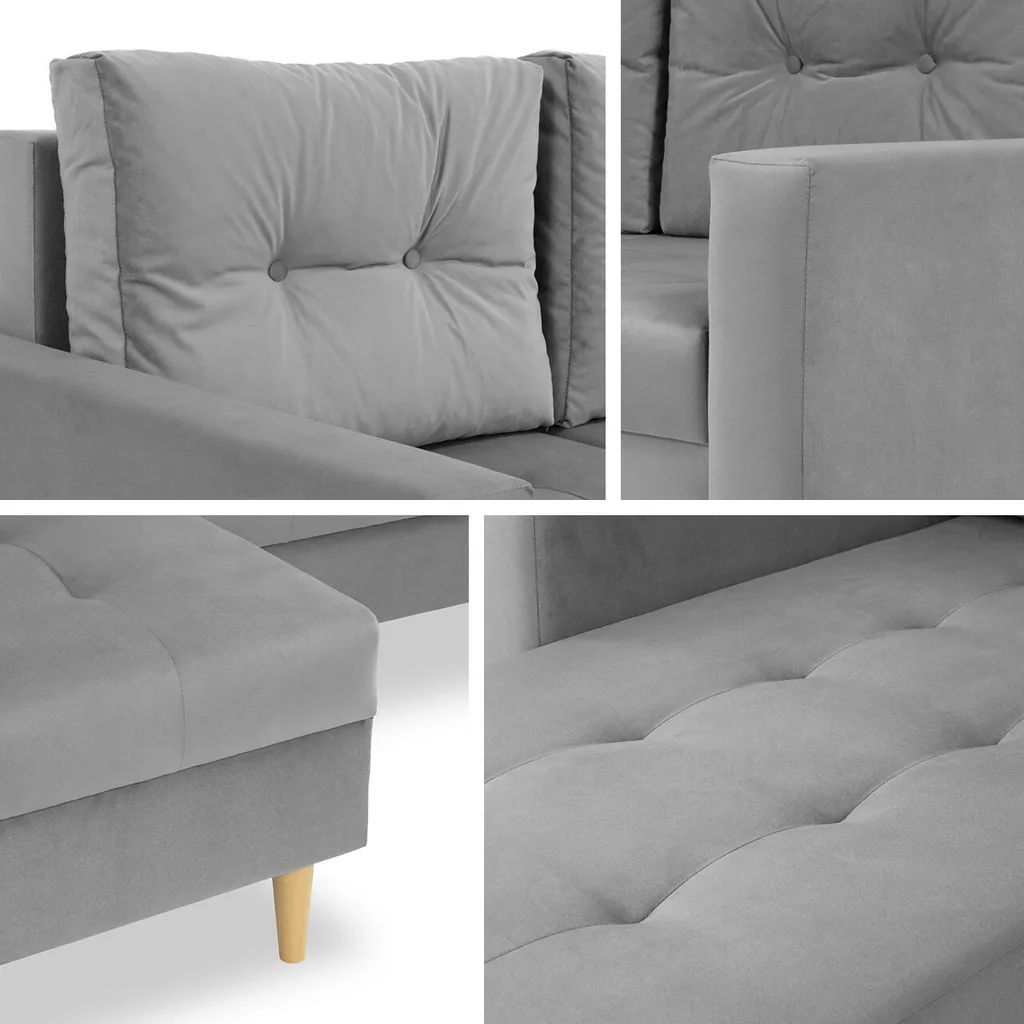 Mirjan24 Ecksofa Kojan, Universal Wohnzimmer Eckcouch Mit Schlaffunktion Und Bettkasten (Farbe: Manila 16) – Bild 5