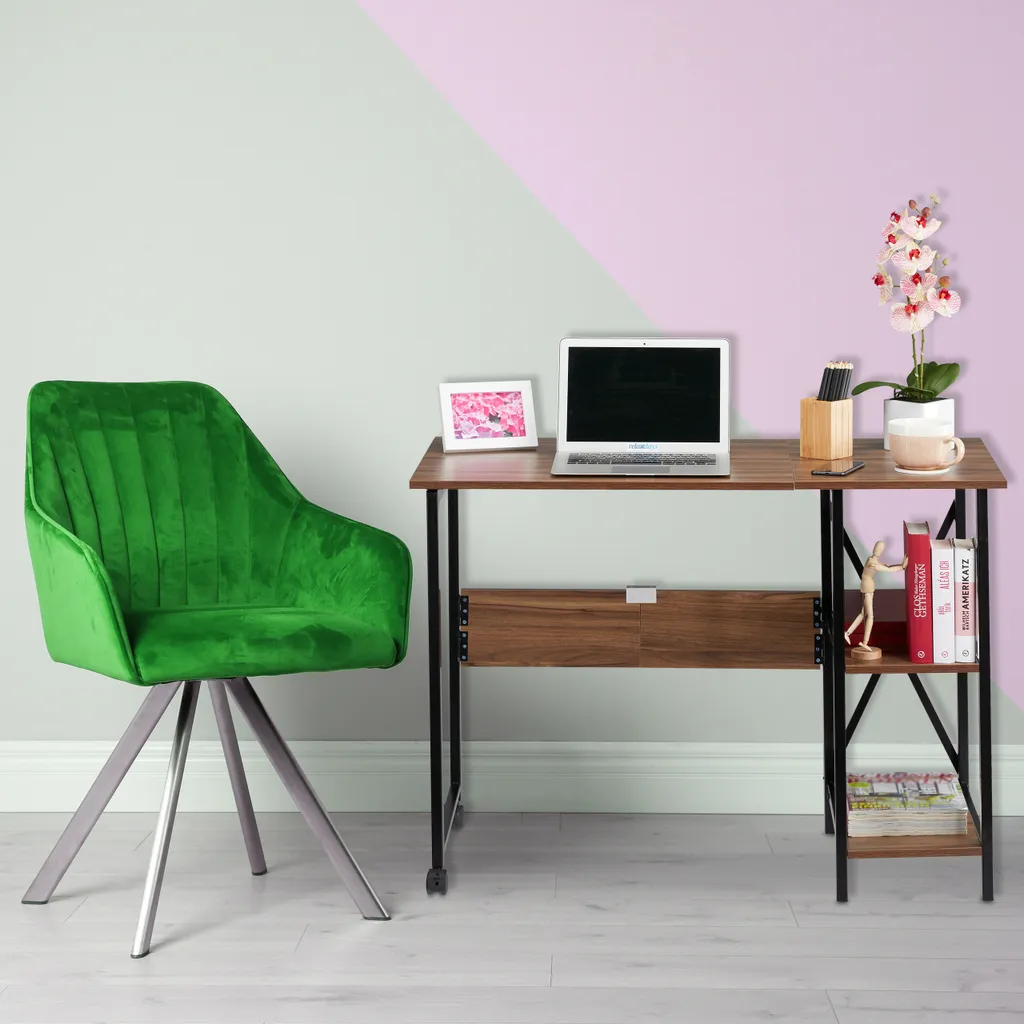 Relaxdays Schreibtisch Klappbar Mit Ablagen – Bild 5