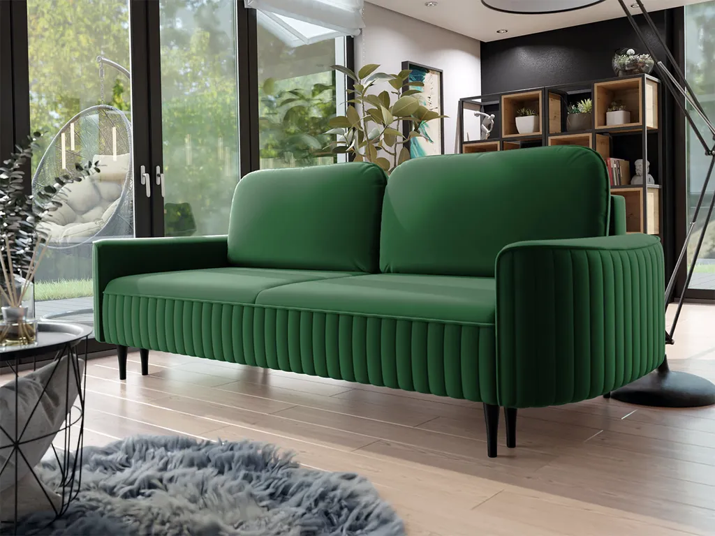 Mirjan24 Schlafsofa Vena, Couch Mit Schlaffunktion Und Bettkasten, Freistehendes 3 Sitzer Polstersofa, Sofagarnitur (Farbe: Velluto 10) – Bild 6
