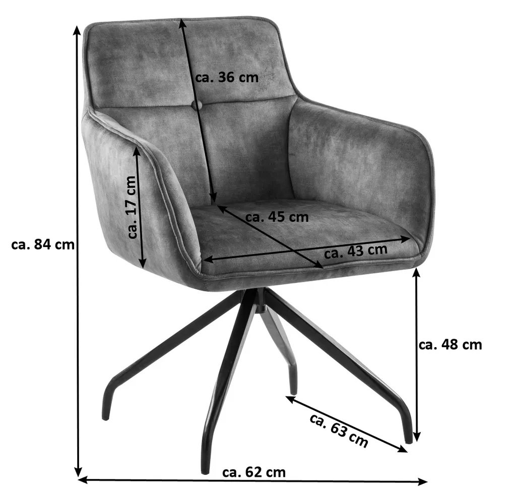 Esszimmerstuhl Armlehnenstuhl Mit Absteppungen Olivgrün Schwarz MALAGA – Bild 5