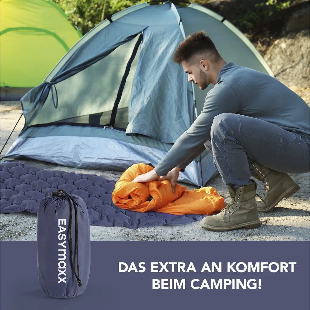 EASYmaxx Luftmatratze Aufblasbar - 190 X 58 X 5,5 Cm - Blau – Bild 2